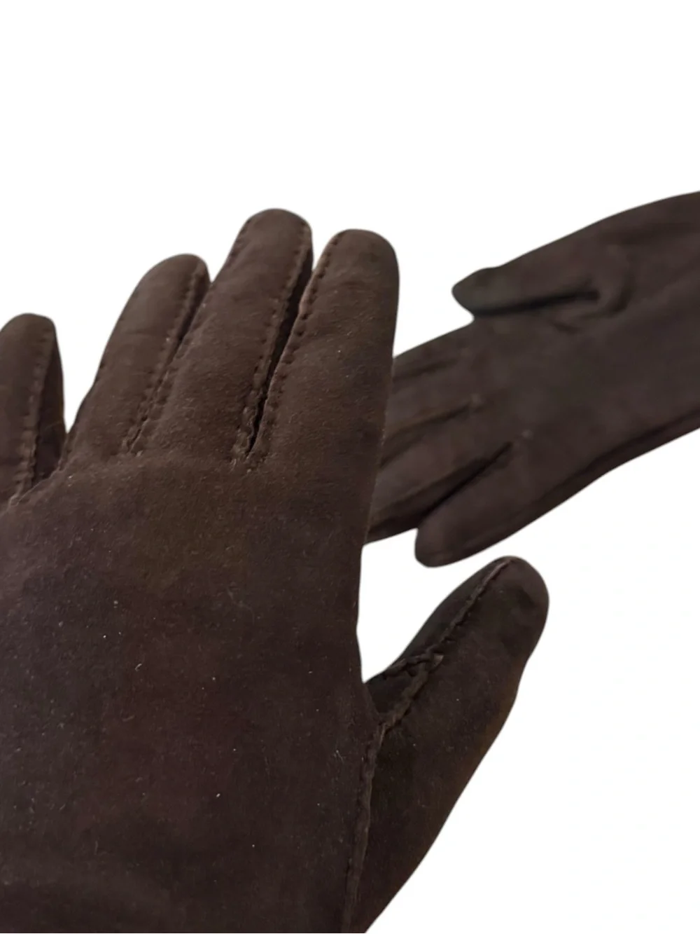 Vintage  dark brown  Suede-Look Winter Gloves